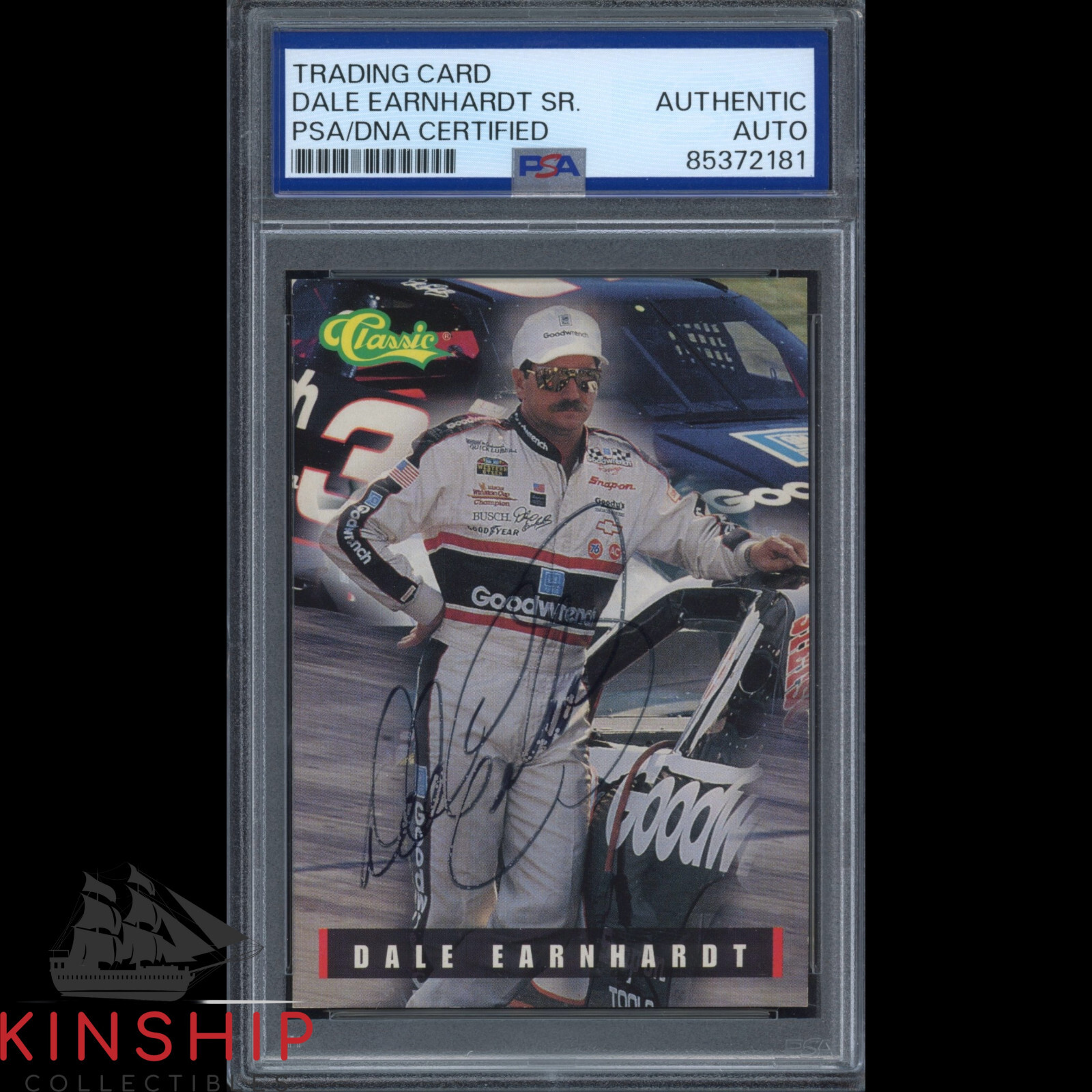 Dale Earnhardt Sr signed 1995 Classic Card PSA DNA Slab NASCAR Auto C3575