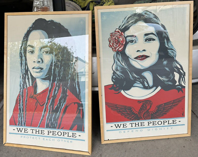 2 Shepard Fairey Original Lithographs Obey Art Defend Dignity Protect Each Other