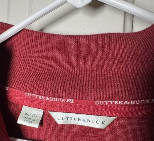 Cutter & Buck Men's 1/4 Zip XL/TG Pullover Burgundy Long Sleeve - Picture 2 of 5
