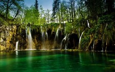 Landscape nature waterfall trees Custom Gaming Mat Desk