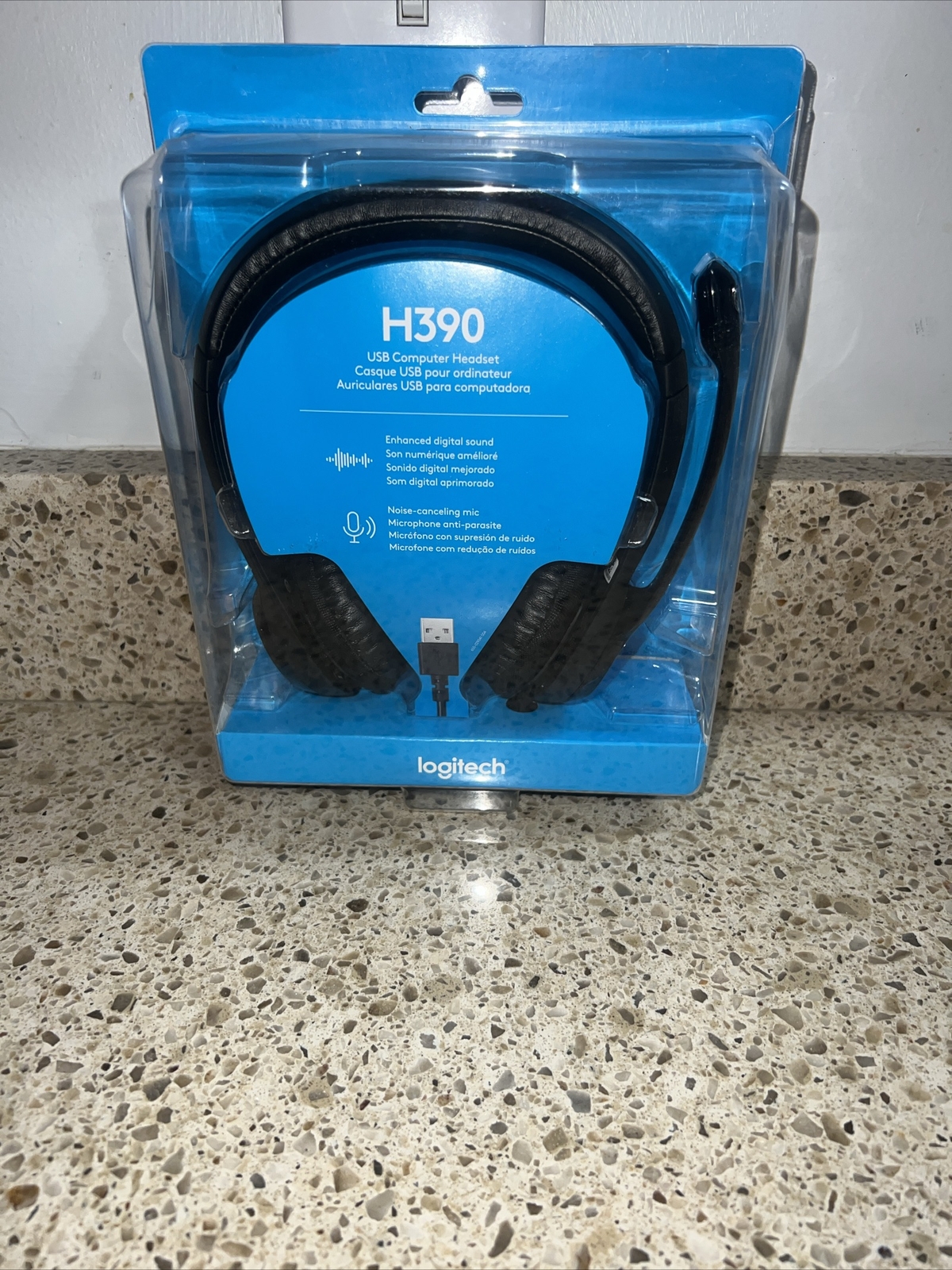 Logitech H390 Computer Headset, Over the head, Black, New, Original