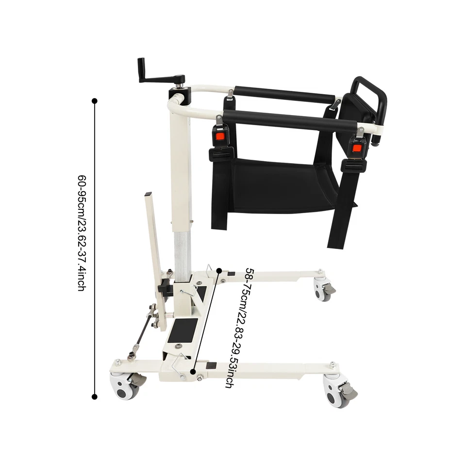 265 lbs Patient Lift Transfer Chair Portable Patient Lift Wheelchair for Elderly - Image 3 of 4