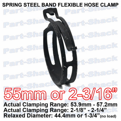 SPRING STEEL NARROW BAND FLEXIBLE HOSE CLAMP  2-3/16'' (55mm) OD Hoses - 1 piece