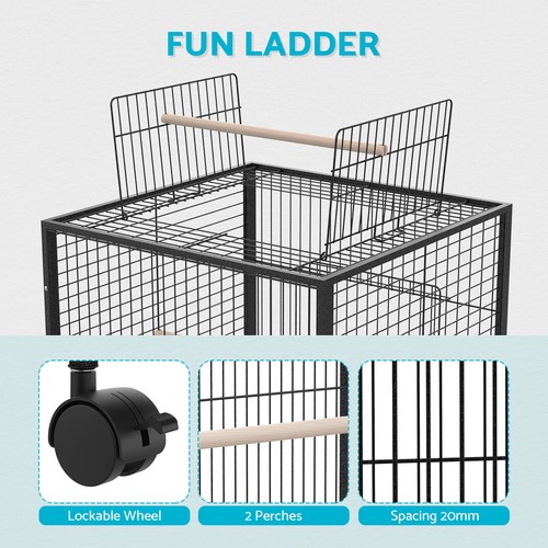 Bird Cage Large Cages 150CM Aviary Parrot Stand-Alone Budgie Castor w /Wheels - Picture 5 of 12