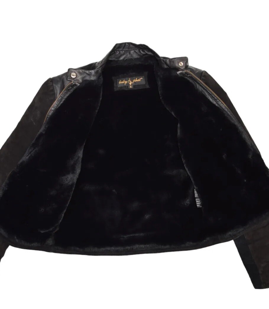 【激レア】 baby phat ダウンジャケット　ブラック　ファー付 MONCLER ブラック ダウンジャケット リアルファーフード付き