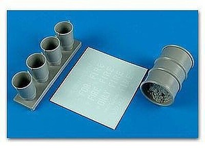 Aerobonus Fire Drums amp; Buckets - Plastic Model Aircraft Accessory - 1/32