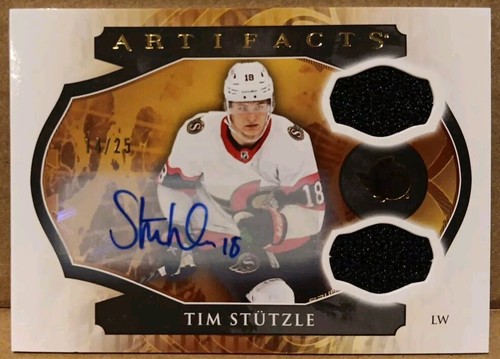2023-24 UD ARTIFACTS HORIZONTAL AUTOGRAPH DUAL JERSEY TIM STUTZLE /25 Auto SP!