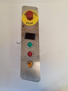 EMERGENCY PUSH BUTTON CONTROL PANEL. W/ MOELLER 340B LAMP SOCKET ELEMENTS.