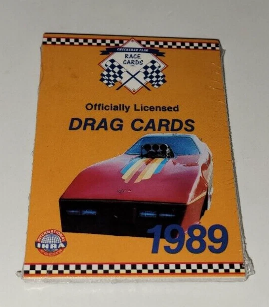 1989 IHRA Drag Cards UNOPENED CELLO WAX PACK Race Car Cards CHECKERED FLAG *Rare - Image 2 of 3