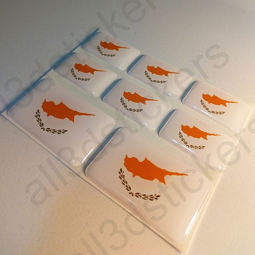 Autocollant Chypre Drapeau 3D Résine Adhésif Relief Autocollants Chypre Voiture - Imagen 3 de 3