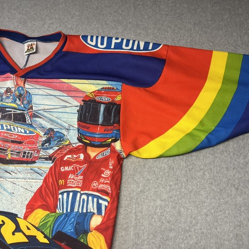 Vintage 90s Speed Zone Nascar JEFF GORDON Hockey Jersey Sz XL Made In USA - Picture 4 of 11