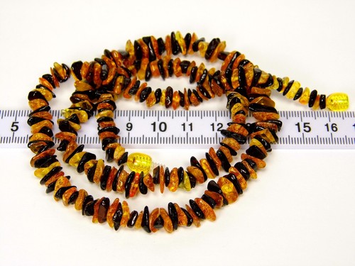 Collana Ambra Baltica 22" Perline Multicolore 15 grammi Pietra Naturale Gemma 1185 - Foto 3 di 9