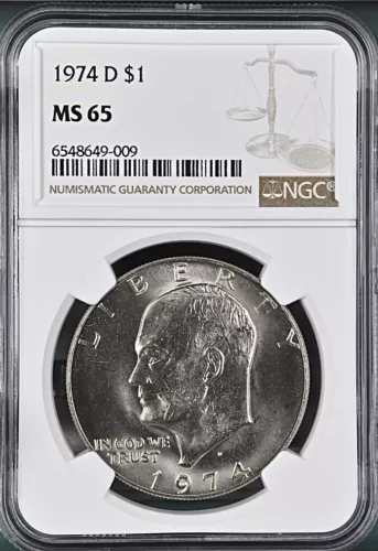 1974-D $1 Eisenhower  Dollar NGC MS65   6548649-009