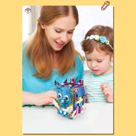 Woma 4 Faces Pen Rack Holder Building Blocks Set [304 Bricks]