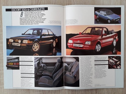 Ford Escort Mk 4 Range Brochure 1986 - Popular L GL Ghia XR3i Cabriolet Estate - Picture 5 of 7