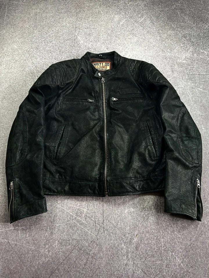 Chaqueta de Cuero Kanye Recortada Estilo Japonés De Colección Y2K Foto 4 de 4