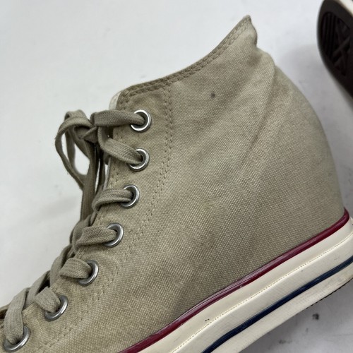 Converse Hidden Wedge Womens Sneaker Size 8 Beige Tan Canvas - Picture 9 of 13