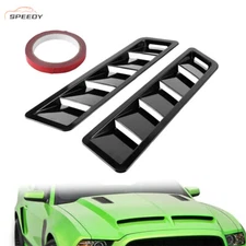 2X Black Car Hood Vent Scoop Louver Scoop Cover Cold Air Flow Intake Universal