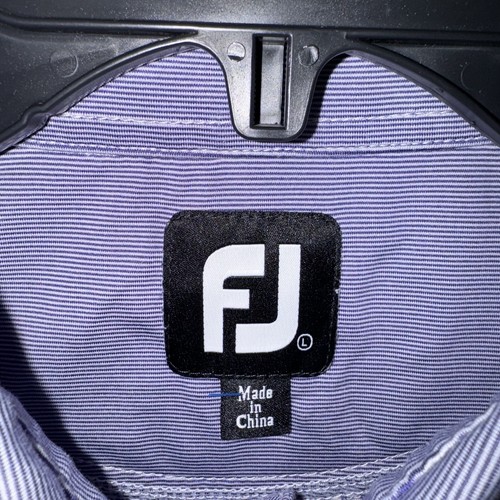 FootJoy Mens Golf Polo Shirt Size Large Purple Striped - Picture 3 of 7