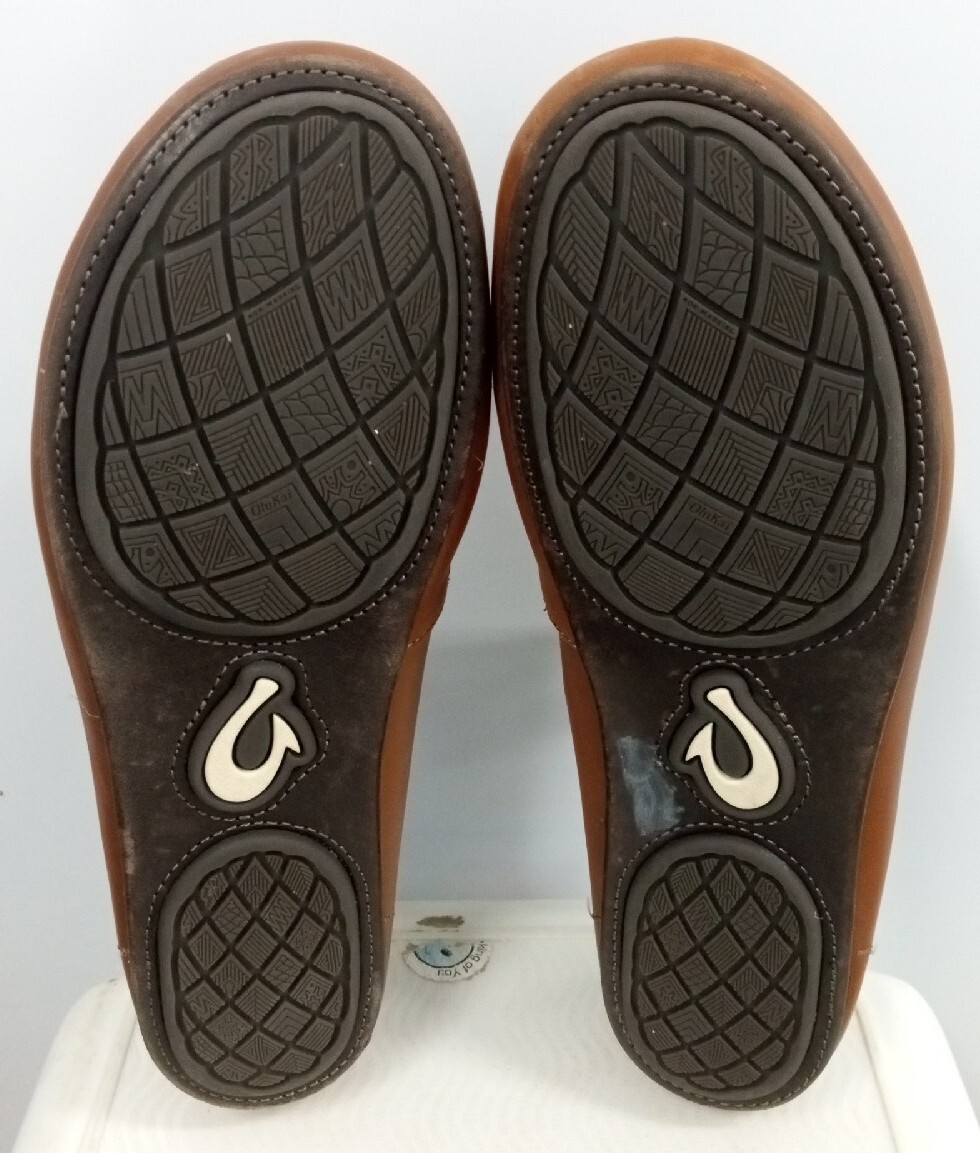 Olukai Men\'s Kulana Leather Brown Loafers‎ Size 9M VC08/18 Olukai Kulana Shoes Mens Size 8 M Brown Leather Slip On  main image 4
