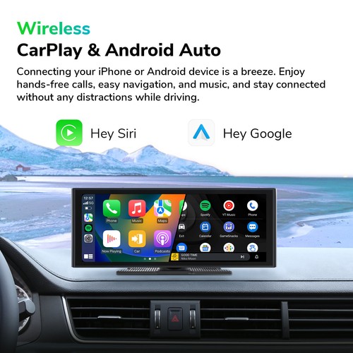 CAM+ Wireless CarPlay Android Auto Portable 10.26" Car Stereo Radio GPS Navi 4K - Picture 4 of 18