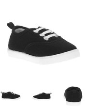 New Garanimals Canvas Black white Slip on Shoes Boys Girls Toddler baby size 2