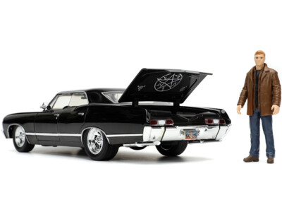 1967 CHEVROLET IMPALA SS SUPERNATURAL SS SEDAN BLACK & FIGURINE 1