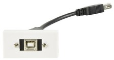 Wall Plate Module USB2.0 Type-B Socket to Female Type-A Tail