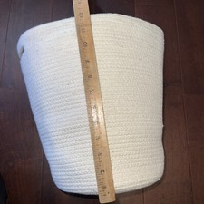 Storage Basket Coiled Cotton Blend Rope 12x12 Laundry Garbage Storage
