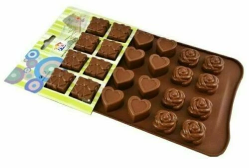 Silikon Schokoladenform Pralinenform mit 24 Herz Rose Geschenk Formen Schokolade - Bild 4 von 4