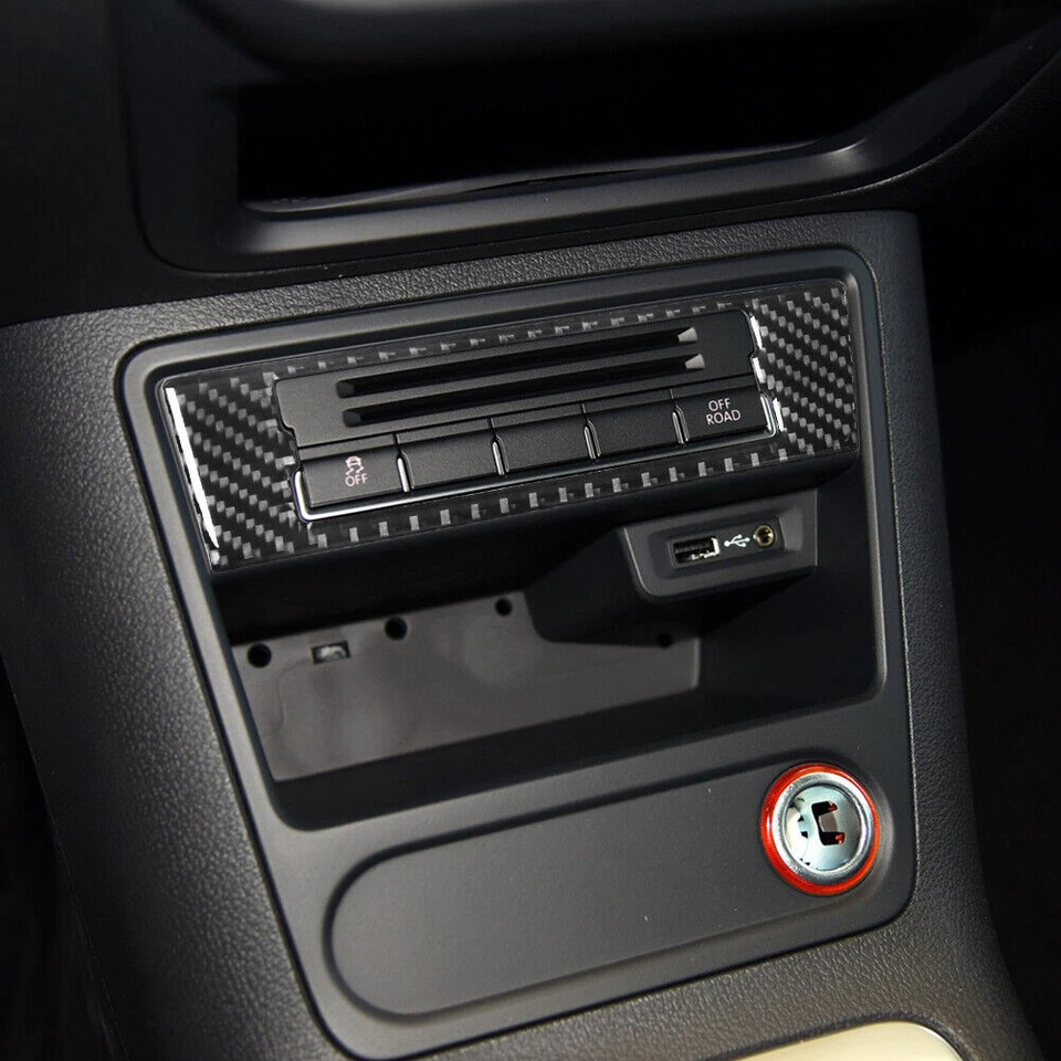 Cuadro de almacenamiento de control central de fibra de carbono para Volkswagen Tiguan 2013-17 Foto 4 de 4