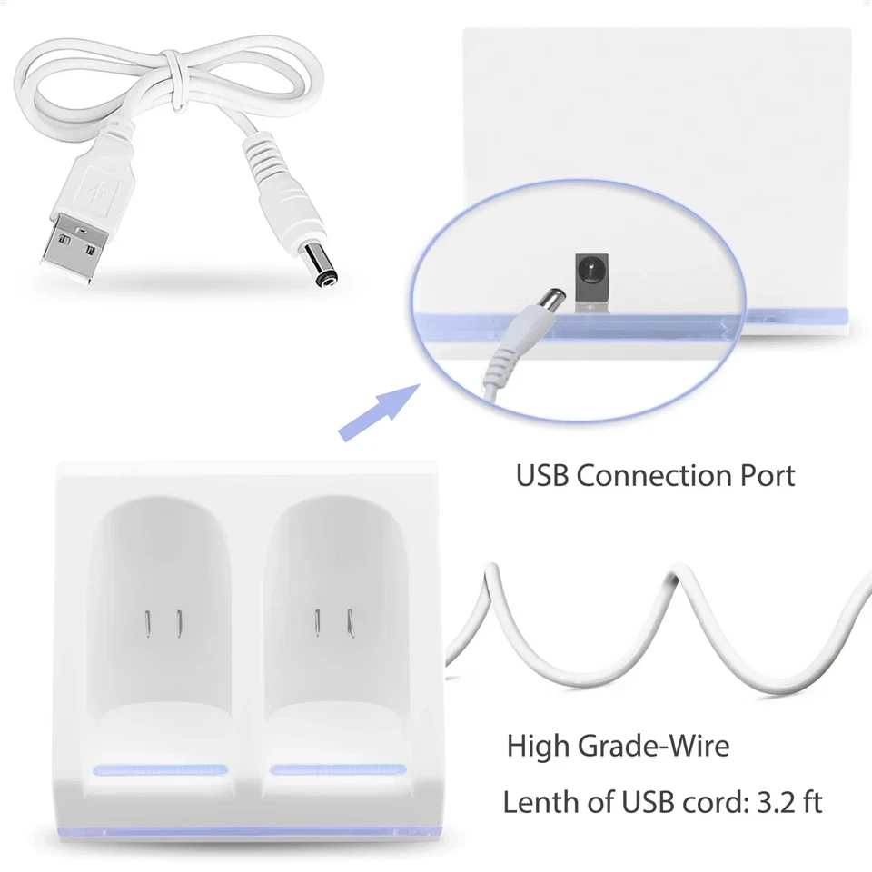 ✅New Rechargeable Battery Packs with Charger for Wii & Wii U Remote Controller - Image 3 of 4