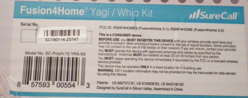SureCall Fusion4home Cell Phone Signal Booster Kit w/ Yagi - SCPOLYH72YRAKIT - Photo 4 sur 4