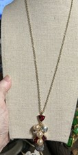 unbranded gold tone with July birthstone necklace 34 inch chain