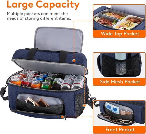 Versátil Bolsa Refrigeradora Portátil - Bolsa de Almuerzo Ligera Aislada para Diversión al Aire Libre - Imagen 5 de 9