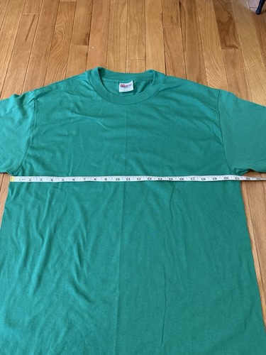 VINTAGE 8x Hanes Shirt Mens L Green Heavyweight 50/50 Blank Single Stitch USA DS - Picture 5 of 6