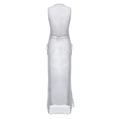 Mujeres Cubrir Playa Maxi Hawaii Vestido Traje de Baño Cuello Redondo Traje de Baño Adulto - Imagen 12 de 67
