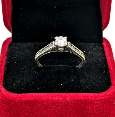 Vintage Luxury RING Silver 925 with Bright Stone -size: 8.5US (18.5mm) | UA #10