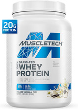 Grass-Fed Whey Protein Powder (Deluxe Vanilla, 1.8 Lb) - 20G