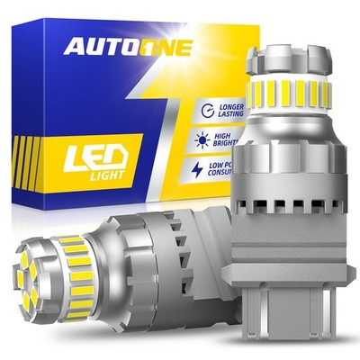 AUTOONE 3157 3156 CANBUS LED Backup Reverse Light Bulbs White 6500K Error Free