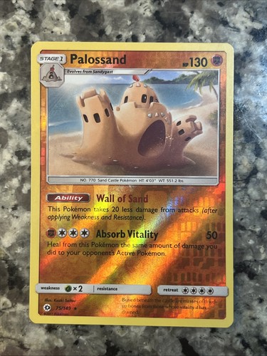 Pokemon Sun and Moon Base Palossand Reverse Holo Card 75/149