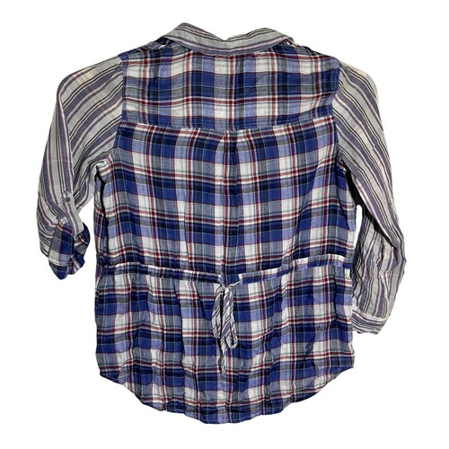 Vintage America Women's Plaid Embroidered 3/4 Sleeve Button Down Shirt Large - Picture 2 of 6