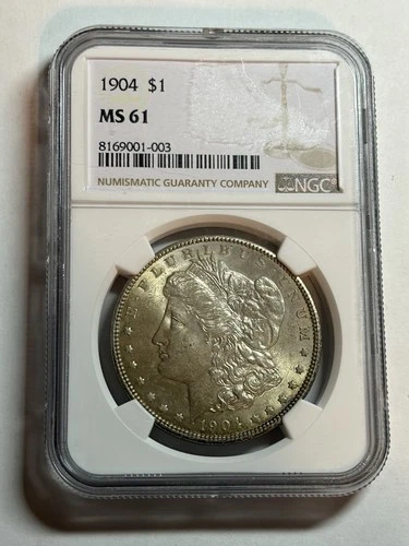 1904 P Morgan Silver Dollar NGC MS61 Nice Strike Tougher Date