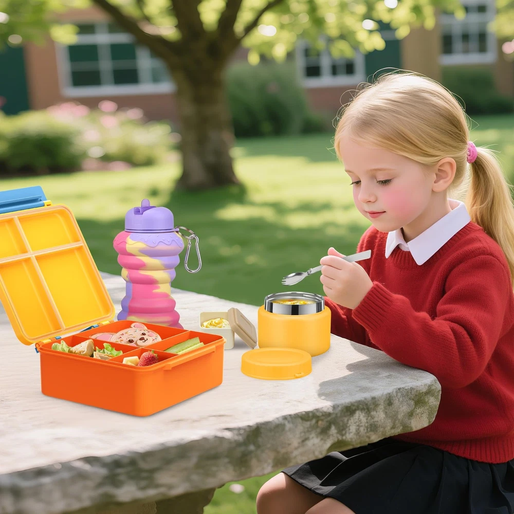 Insulated Kids Bento Lunch Box with 9oz Soup Thermo Container
