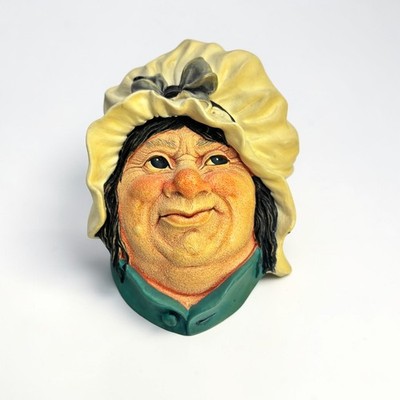 Bossons Sarah Gamp 1964 Chalkware Character Wall Mask England Vintage