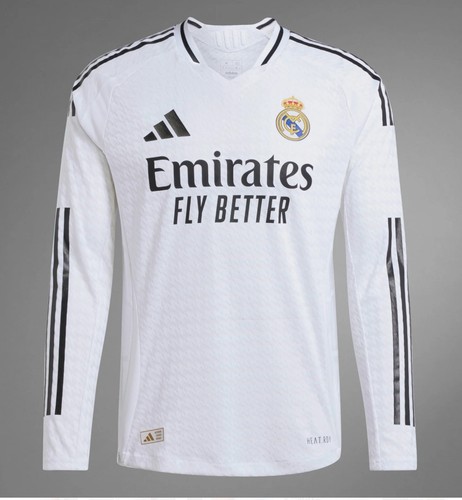 adidas Real Madrid 24/25 Long Sleeve Home Authentic Jersey IT5204 Men’s Medium - 第 1/7 張圖片