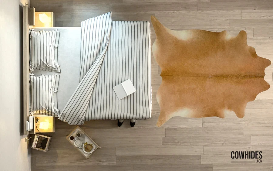 Alfombra de cuero de vaca grande beige genuino pelo natural sobre piel de vaca piel de alfombra Foto 2 de 2
