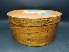 Vintage Old Time Woodenware Frye's Measure Mill Wilton N.H. Shaker Box Painted