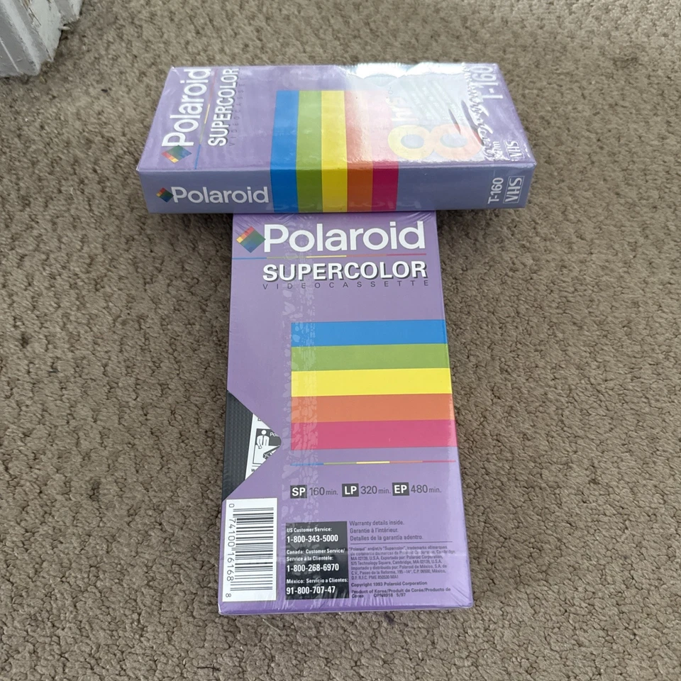 Cinta de casete de video VHS en blanco Polaroid Supercolor T-160 8 horas SELLADA DE FÁBRICA Foto 2 de 2