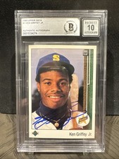 1989 Upper Deck Star Rookie Ken Griffey Jr #1 (RC) BGS 10 Authentic Auto Signed